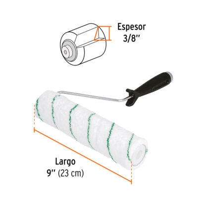 Rodillo para pintar 9" microfibra TRUPER - Imagen 2