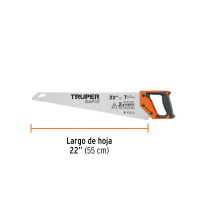 Serrucho Rapid 22" mango Comfort grip TRUPER - Imagen 2