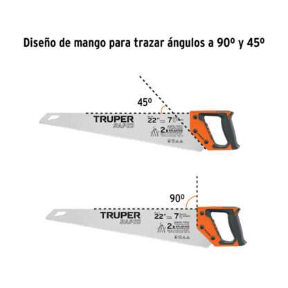 Serrucho Rapid 22" mango Comfort grip TRUPER - Imagen 3