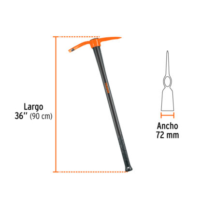 Talacho-pico 2.5 lb con mango fibra de vidrio TRUPER - Imagen 2