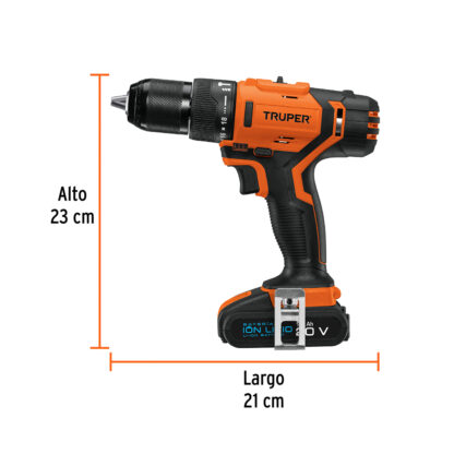 Taladro percutor inalámbrico, batería Ion Litio 20 V TRUPER - Imagen 3