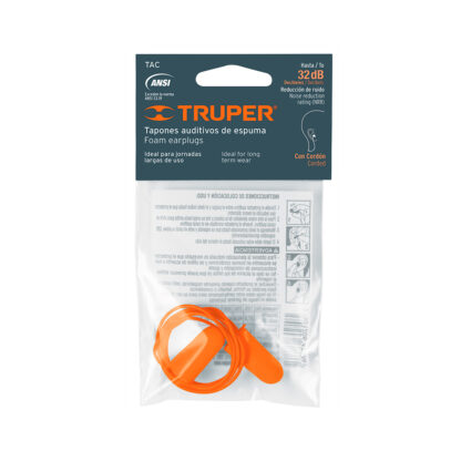 Tapón auditivo desechable de espuma con cordón TRUPER - Imagen 3
