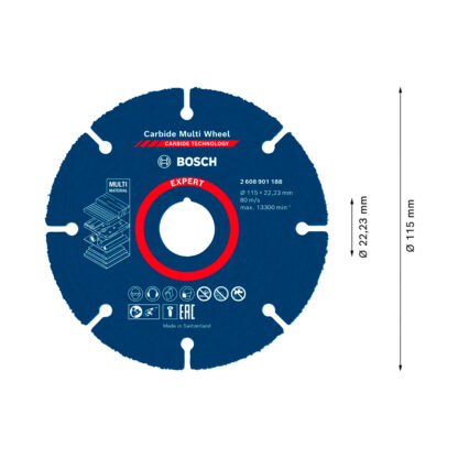 Disco de Corte Carbide Multi Wheel 4 1/2" - 115 x 22.23 mm BOSCH EXPERT - Imagen 3