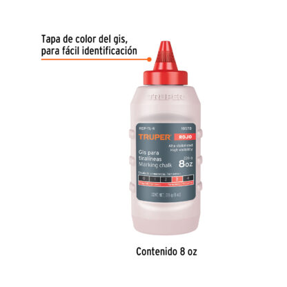 Gis rojo para tiralíneas, alta visibilidad TRUPER - Imagen 2