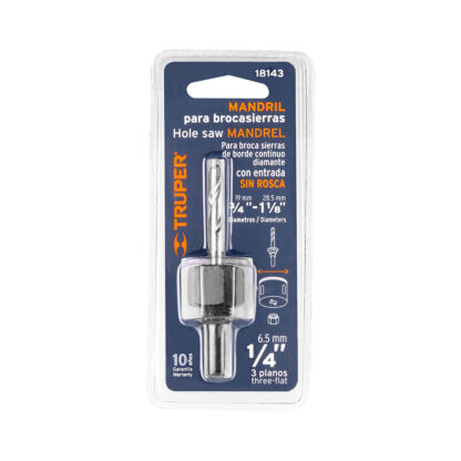 Mandril zanco 1/4" para sierra copa diamante TRUPER - Imagen 2