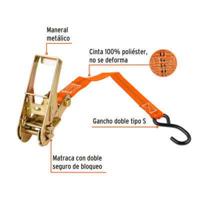 Juego de 2 sujetadores con ratchet carga máxima 1125 kg TRUPER - Imagen 2