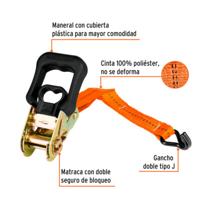 Juego de 4 sujetadores con ratchet carga máxima 1000 kg TRUPER - Imagen 2