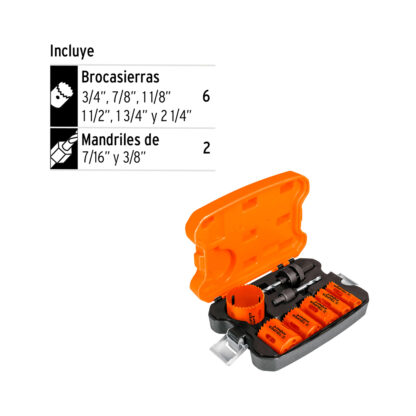 Juego de 6 sierras copa bimetálicas y 2 guías TRUPER - Imagen 2