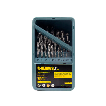 Juego de Brocas HSS ECO 25 piezas, milimétricas GENIWS - Imagen 2