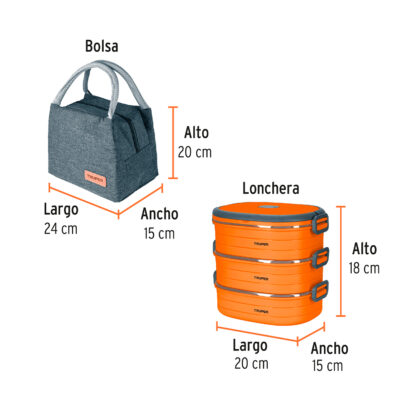 Lonchera térmica con 3 contenedores TRUPER - Imagen 4