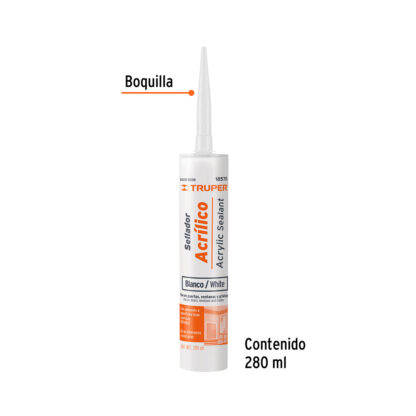 Sellador blanco acrílico de 280 ml TRUPER - Imagen 2