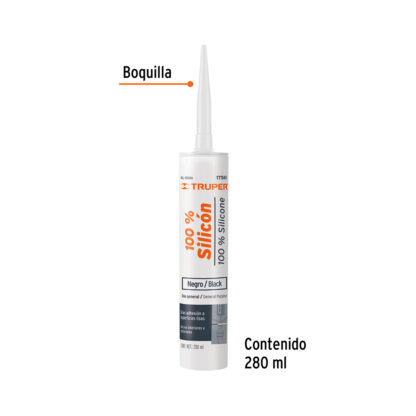 Sellador negro 100% silicón de 280 ml TRUPER - Imagen 2