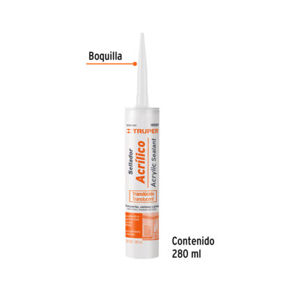 Sellador transparente acrílico de 280 ml TRUPER - Imagen 2