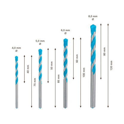 Set 4 Brocas MultiConstruction CYL-9 (4, 5, 6, 8 mm) Bosch Expert - Imagen 2