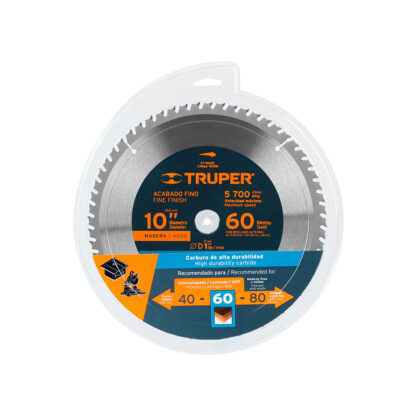 Sierra circular de 10" para madera, 60 dientes TRUPER - Imagen 2