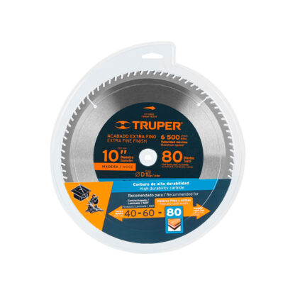 Sierra circular de 10" para madera, 80 dientes TRUPER - Imagen 2