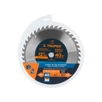 Sierra circular de 12" para madera, 40 dientes TRUPER - Imagen 2
