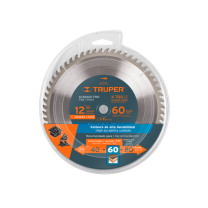 Sierra circular de 12" para madera, 60 dientes TRUPER - Imagen 2