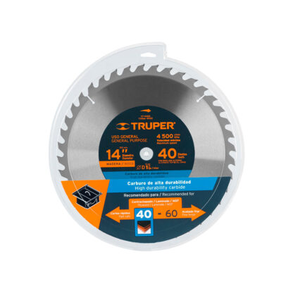 Sierra circular de 14" para madera, 40 dientes TRUPER - Imagen 2