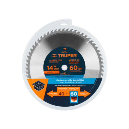 Sierra circular de 14" para madera, 60 dientes TRUPER - Imagen 2