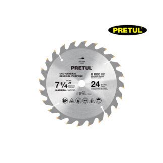 Sierra circular de 7 1/4" para madera, 24 dientes PRETUL