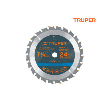 Sierra circular de 7 1/4" para madera, 24 dientes TRUPER