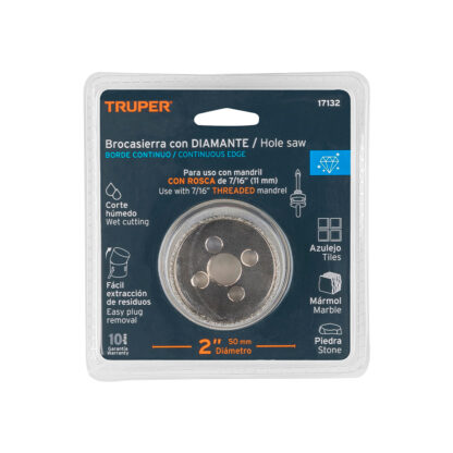 Sierra copa con diamante de 2" borde continuo TRUPER - Imagen 2