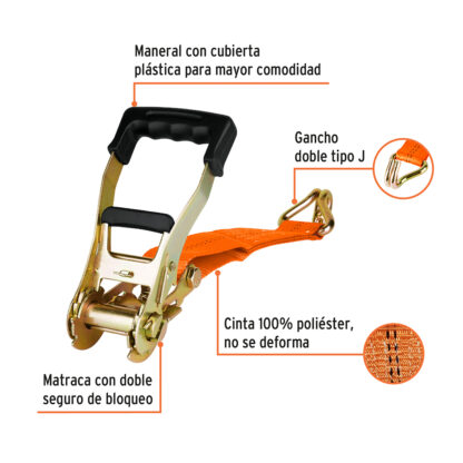 Sujetador con ratchet carga máxima 3000 kg TRUPER - Imagen 2