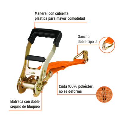 Sujetador con ratchet carga máxima 5000 kg TRUPER - Imagen 2