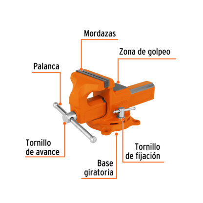Tornillo de banco 4" tipo europeo de hierro nodular TRUPER - Imagen 2