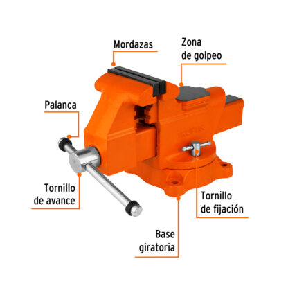 Tornillo de banco 5" industrial de hierro nodular TRUPER - Imagen 2