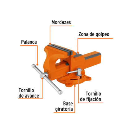 Tornillo de banco 5" tipo europeo de hierro nodular TRUPER - Imagen 2