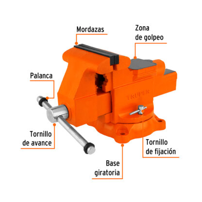 Tornillo de banco 6" industrial de hierro nodular TRUPER - Imagen 2