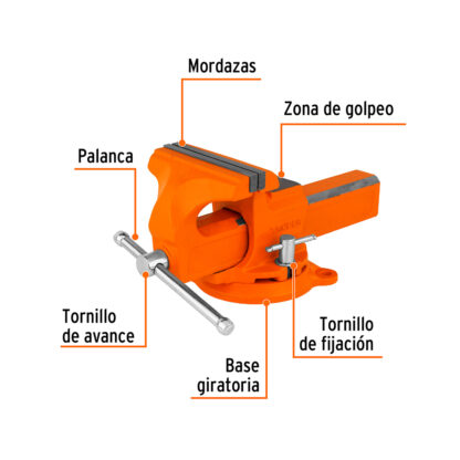 Tornillo de banco 6" tipo europeo de hierro nodular TRUPER - Imagen 2