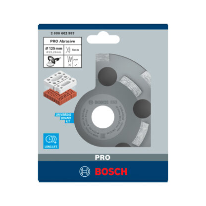 Vaso Diamantado Expert for Abrasive Doble Segmentado 125 x 22,23 mm BOSCH - Imagen 2