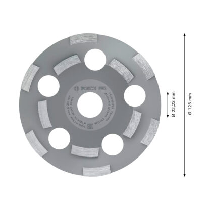 Vaso Diamantado Expert for Abrasive Doble Segmentado 125 x 22,23 mm BOSCH - Imagen 3