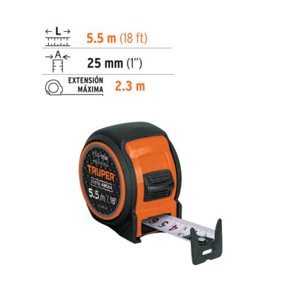 Wincha compacta 5.5 m resistente a impactos TRUPER - Imagen 2