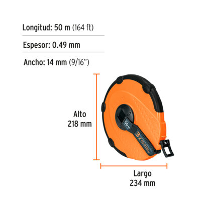 Wincha de fibra de vidrio 50 m carcasa plástica TRUPER - Imagen 2
