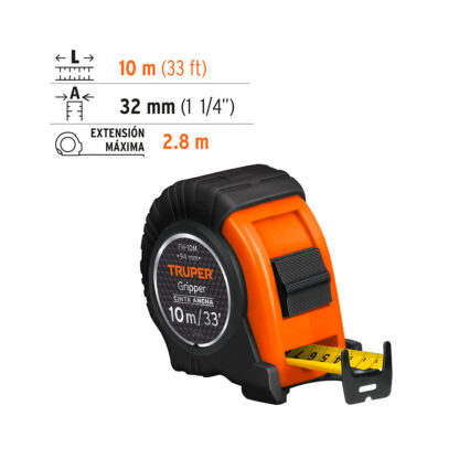 Wincha Gripper 10 m contra impactos TRUPER - Imagen 2