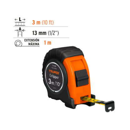 Wincha Gripper 3 m contra impactos TRUPER - Imagen 2