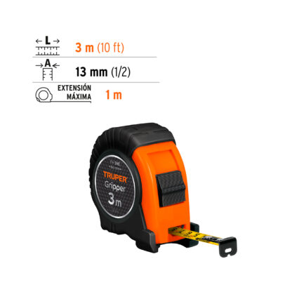 Wincha Gripper 3 m resistente a impactos TRUPER - Imagen 2