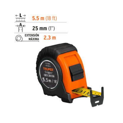 Wincha Gripper 5.5 m contra impactos TRUPER - Imagen 2