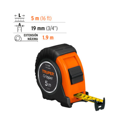 Wincha Gripper 5 m resistente a impactos TRUPER - Imagen 2