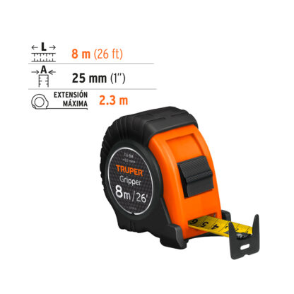 Wincha Gripper 8 m contra impactos TRUPER - Imagen 2