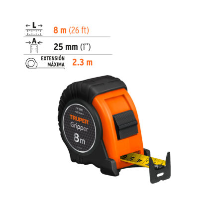 Wincha Gripper 8 m resistente a impactos TRUPER - Imagen 2