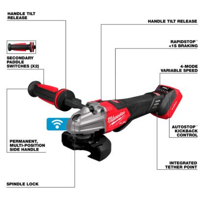 Amoladora De Freno De Gatillo Doble M18 Fuel De 4-1/2"/5" Milwaukee - Imagen 2