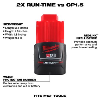 Bateria Compacta M12 Redlithium 3.0 Milwaukee - Imagen 2