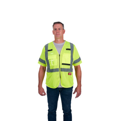 Chaleco de Seguridad de Malla Amarilla de Alta Visibilidad Clase 3 Talla L/XL MILWAUKEE - Imagen 3