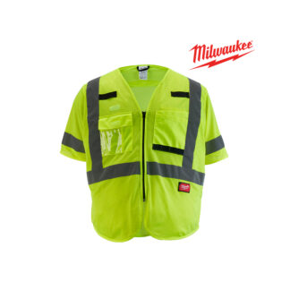 Chaleco de Seguridad de Malla Amarilla de Alta Visibilidad Clase 3 Talla L/XL MILWAUKEE