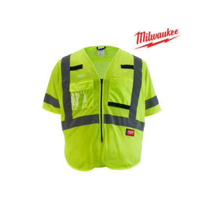 Chaleco de Seguridad de Malla Amarilla de Alta Visibilidad Clase 3 Talla L/XL MILWAUKEE